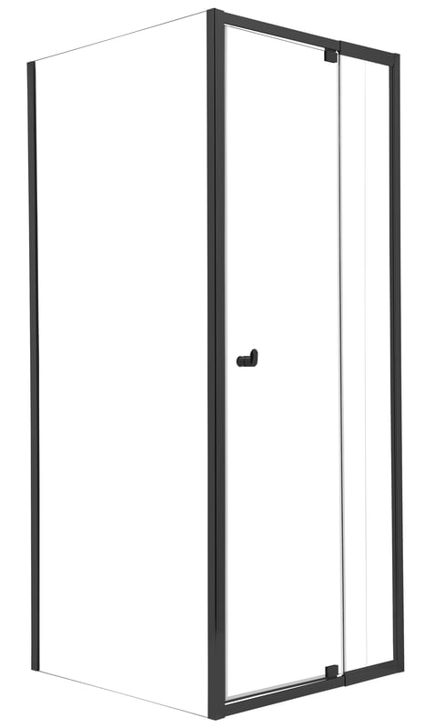 Kabina prysznicowa kwadratowa narożna Hooked 90x90x200 cm profile czarne Sealskin