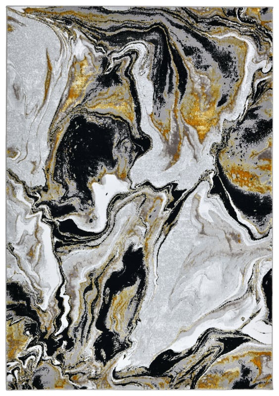 Dywan Century New Kamień czarno-srebro-złoty 120 x 170 cm