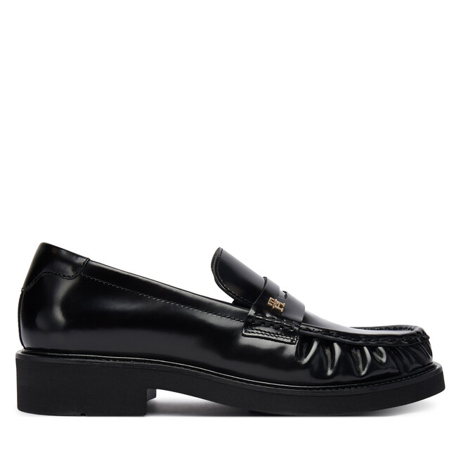 Półbuty Tommy Hilfiger Square Toe Abrasivato FW0FW08825 Czarny