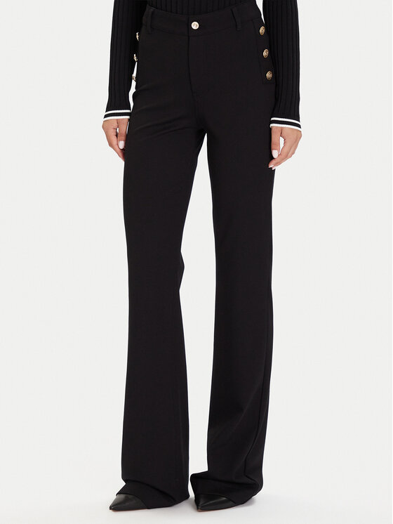 Guess Spodnie materiałowe W5BB16 KCMU2 Czarny Flare Fit