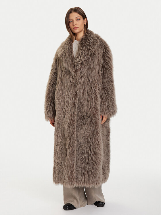 Eleh Futro Grigio Fango EFW250305 Brązowy Regular Fit