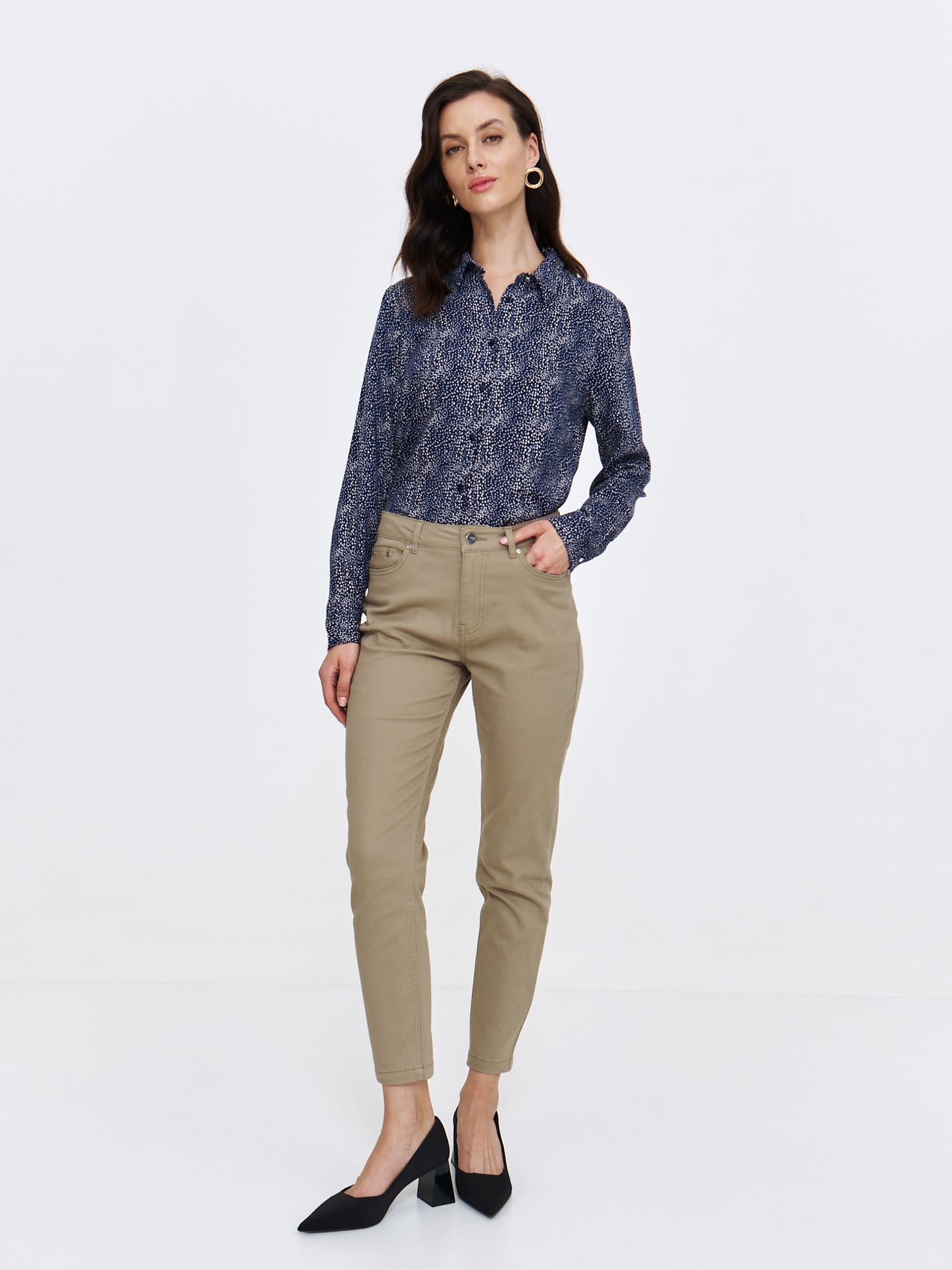 Spodnie damskie zielone - SSP4482ZI spodnie długie - TOP SECRET - Odzieżowy sklep internetowy TOP SECRET