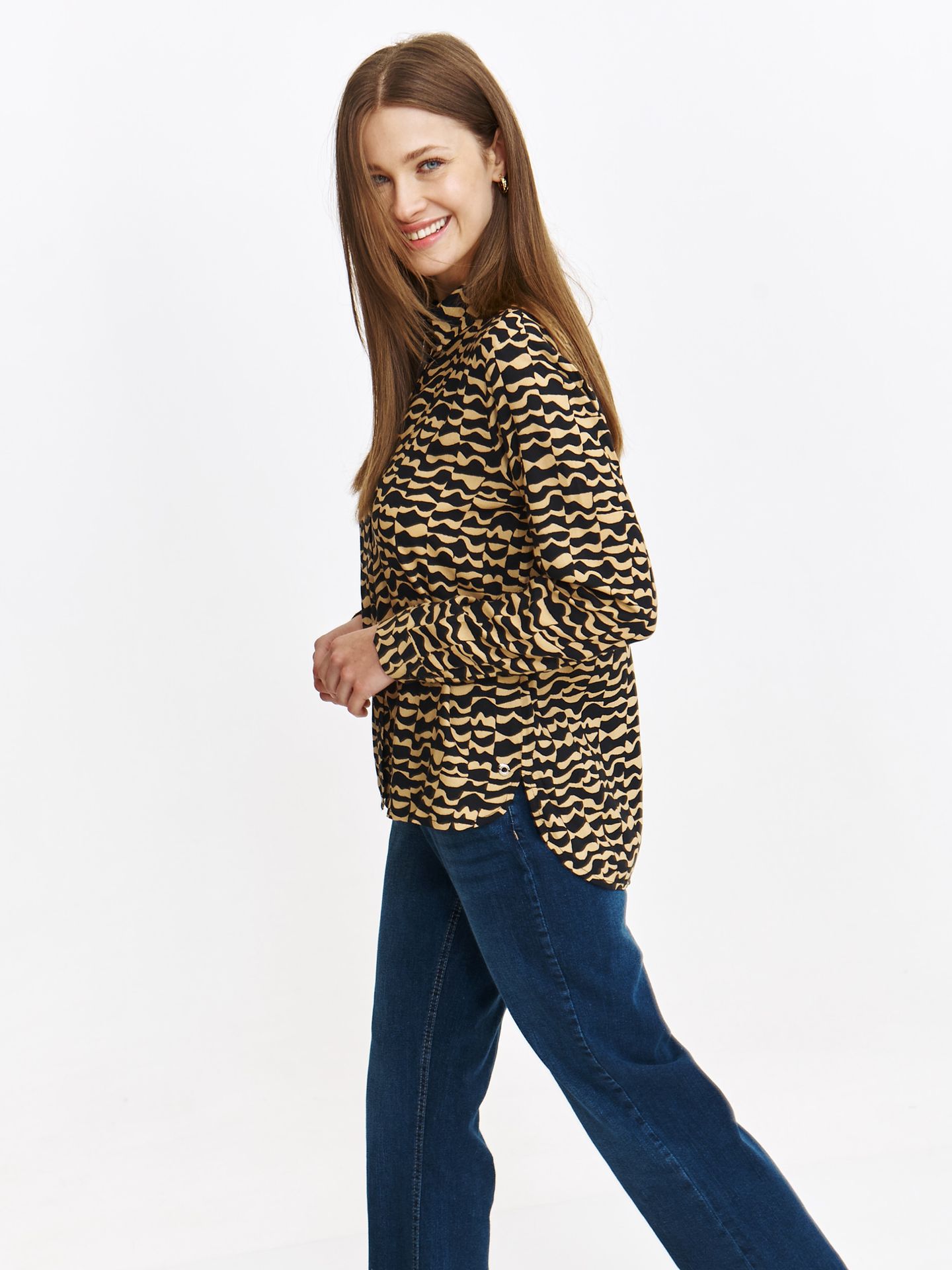 Koszula damska w żółto-czarne wzory