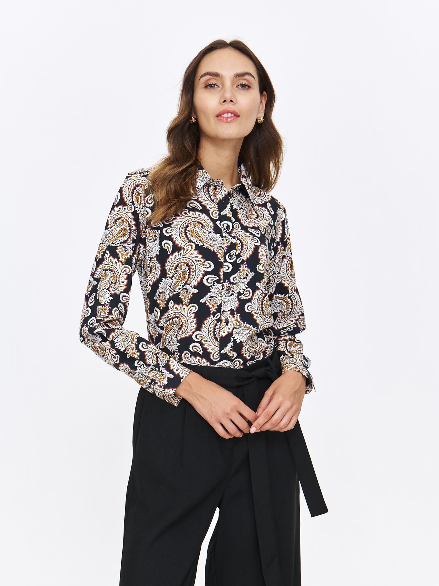 Koszula damska we wzór paisley TSKW24BLK353699X00 Top Secret