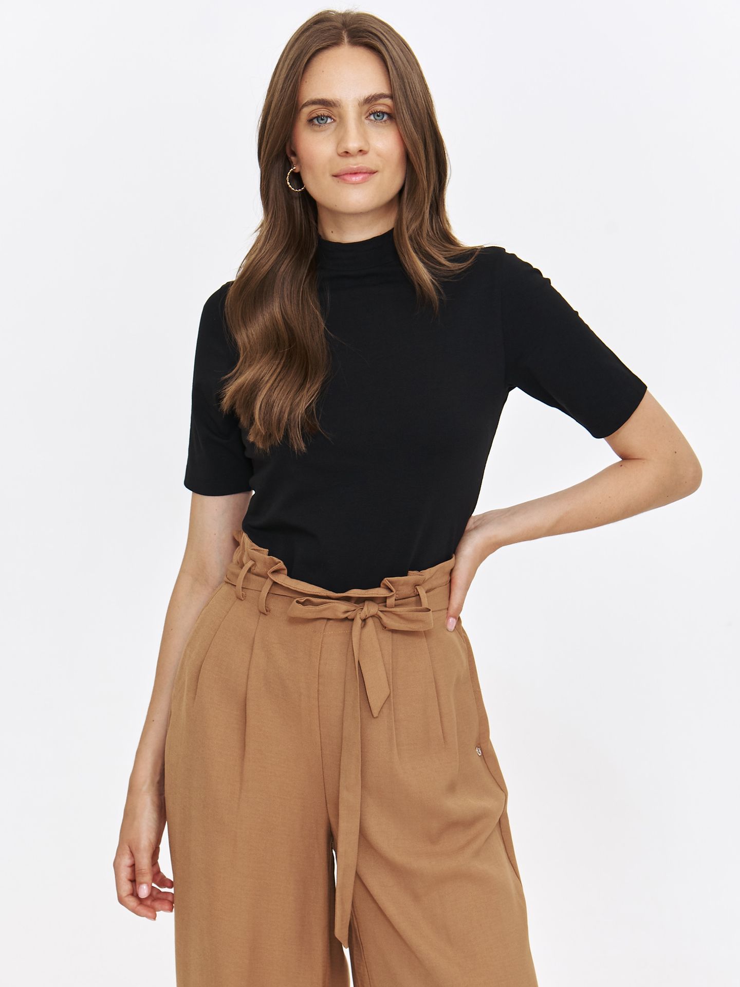 Golfy damskie czarny - SGO0277CA golf krótki rękaw - TOP SECRET - Odzieżowy sklep internetowy TOP SECRET