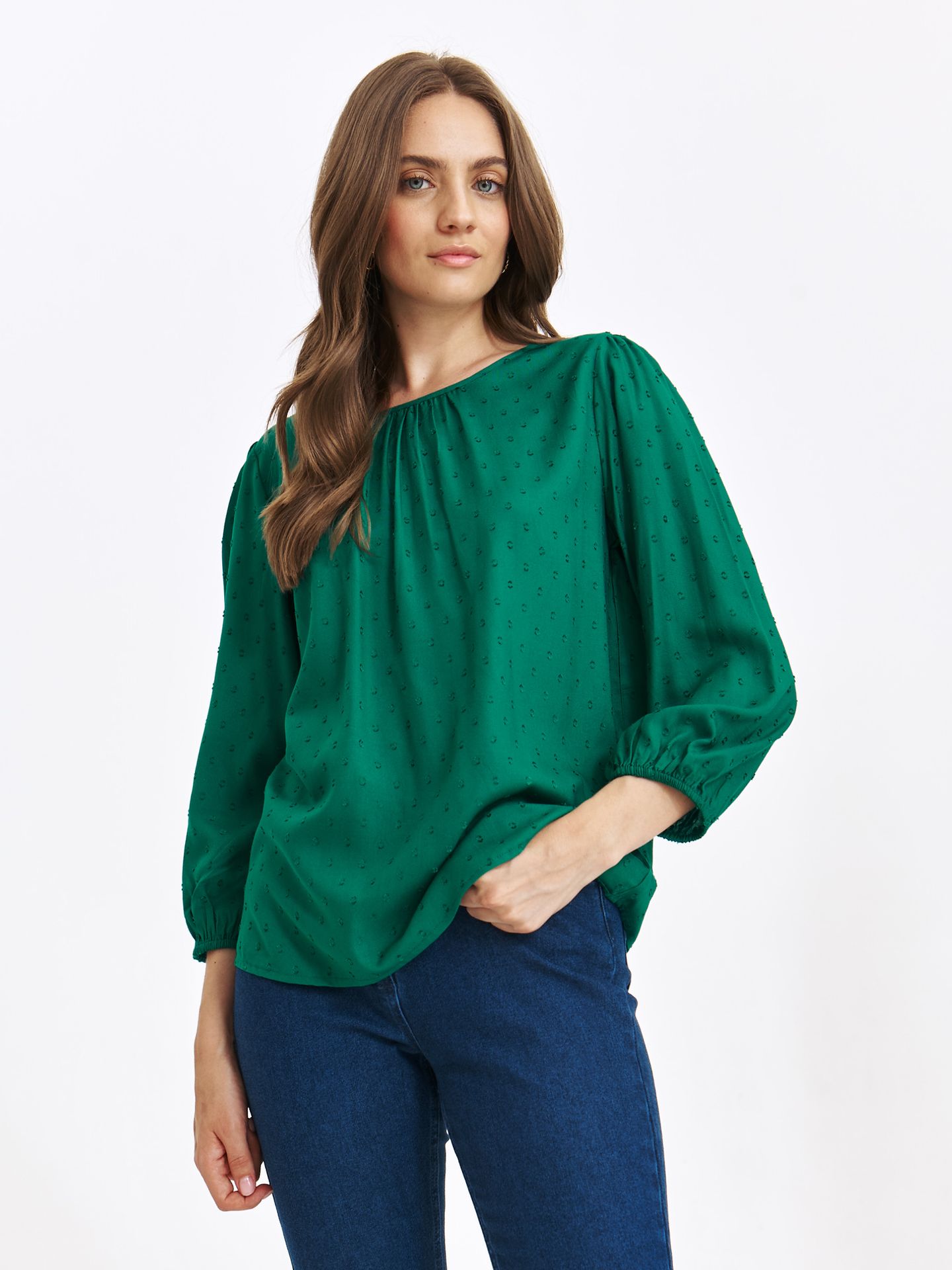 Bluzka damska bluzka długi rękaw zielona - SBD1557ZI z długim rękawem - TOP SECRET - Odzieżowy sklep internetowy TOP SECRET