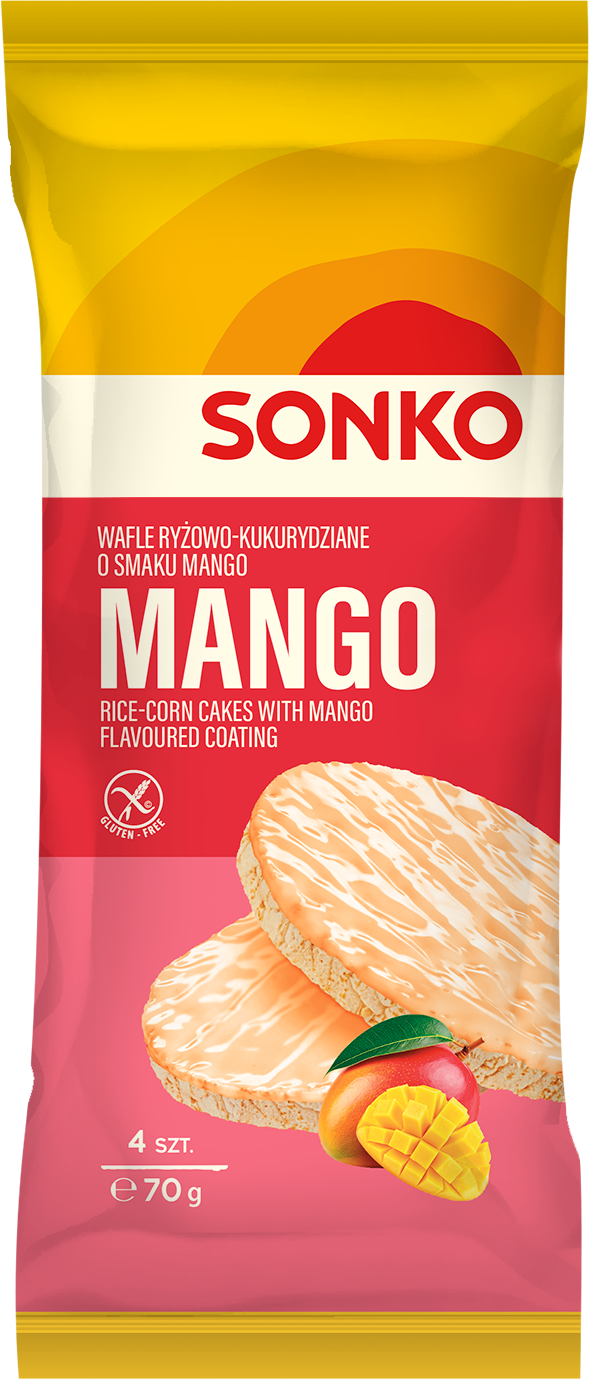 SONKO Wafle ryżowo-kukurydziane o smaku mango 70g