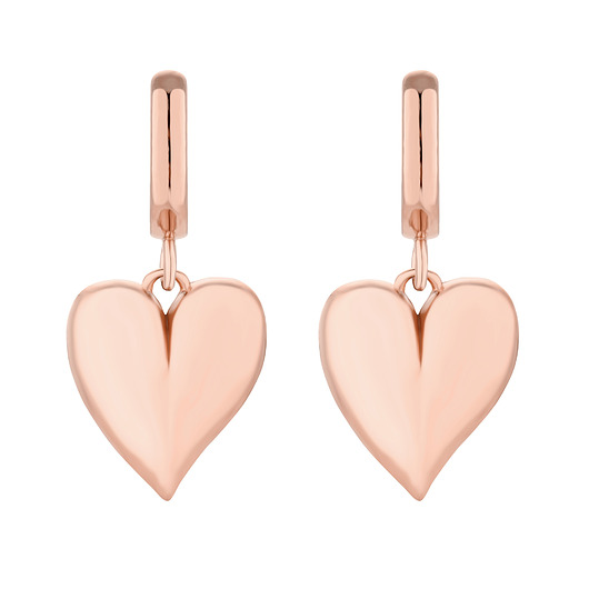 Kolczyki z różowego złota z sercami