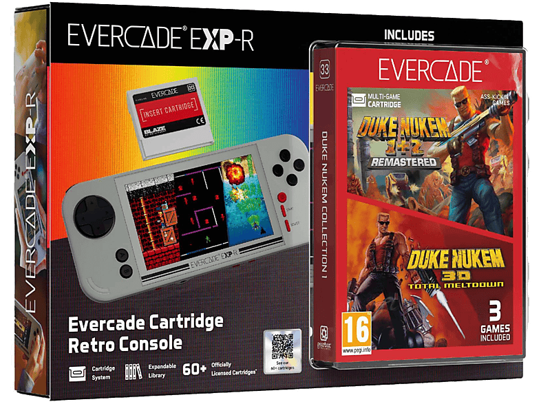 Konsola przenośna EVERCADE EXP-R + Duke Nukem Collection 1 Szary