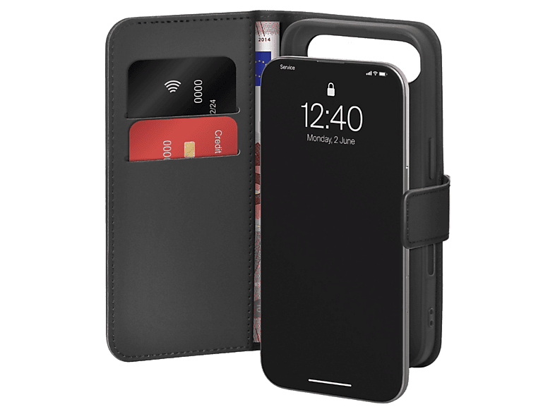 Etui z klapką SBS Wallet Stand do iPhone 17 Air Czarny