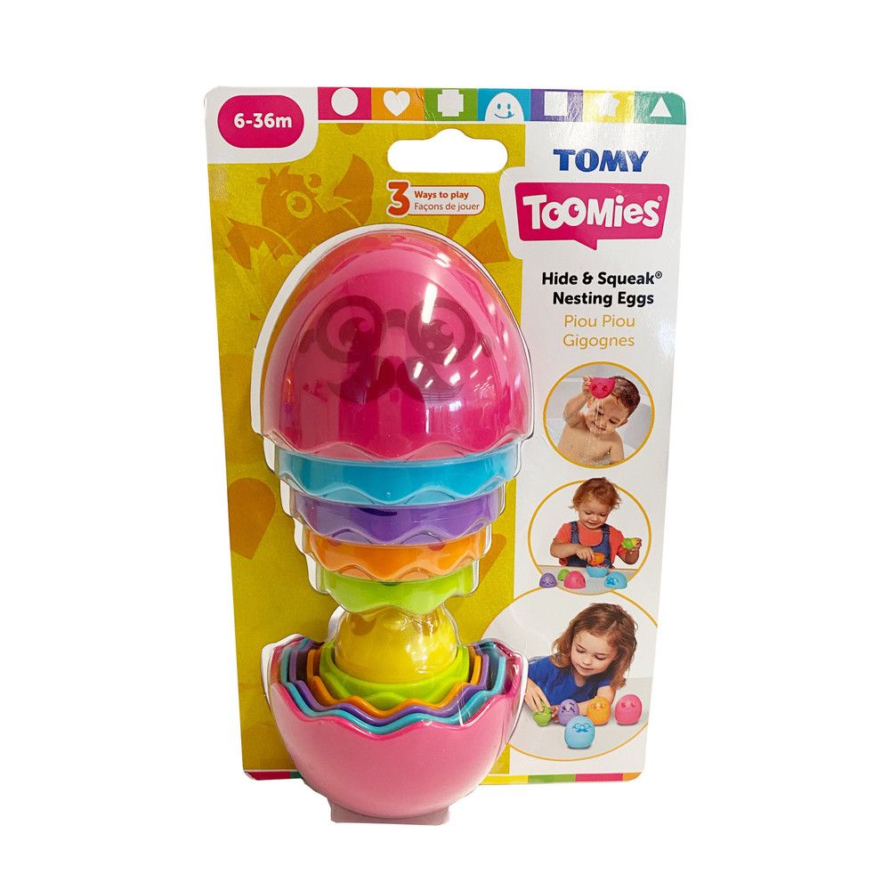 Jajko Matrioszka różowe - Hide and Squeak Nesting Eggs Tomy - zabawka