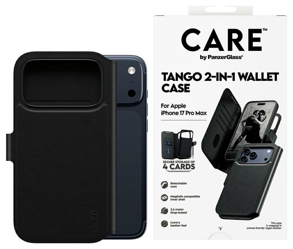 CARE by PanzerGlass Feature Tango 2w1 Wallet Case MagSafe iPhone 17 Pro Max czarny