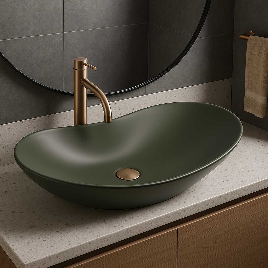 Rea Umywalka nablatowa Rea Royal Olive Matt