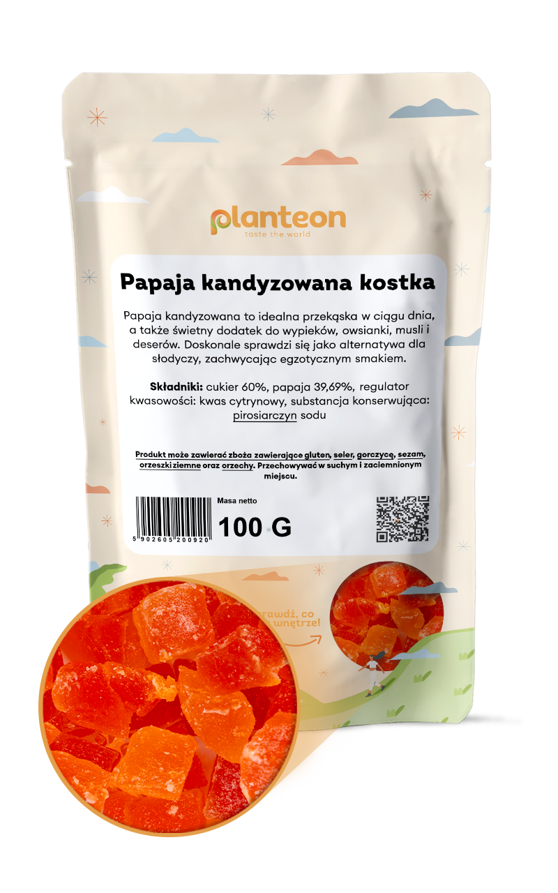 Papaja kandyzowana kostka 100g