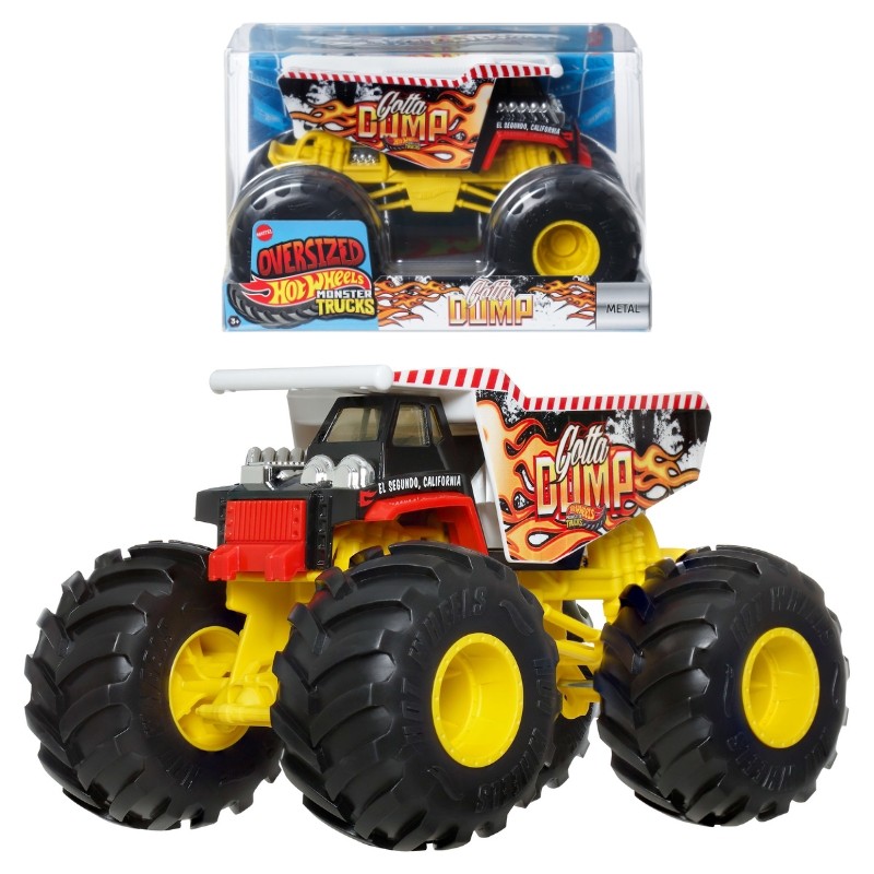 Hot Wheels Monster Trucks Oversized Duży Pojazd Samochodzik 1:24 Gotta Dump 3+