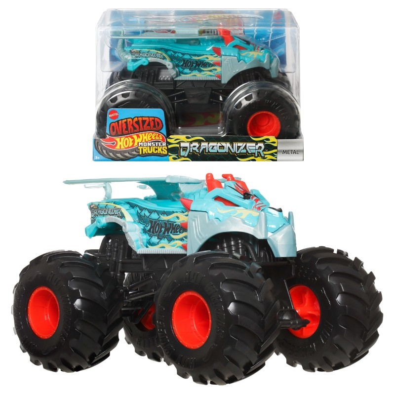 Hot Wheels Monster Trucks Oversized Duży Pojazd Samochodzik 1:24 Dragonizer 3+