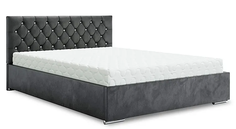 Ciemnoszare łózko tapicerowane 6 rozmiarów M9-M28