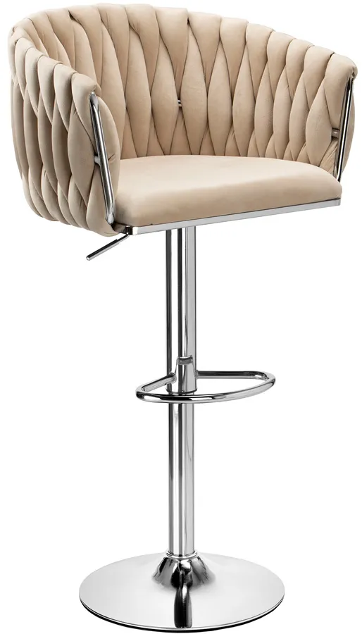 Beżowy obrotowy hoker tapicerowan S0-M87