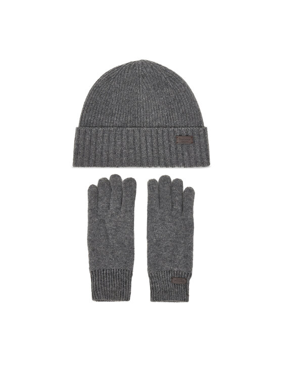 Barbour Zestaw czapka i rękawiczki Carlton MGS0091GY15 Szary