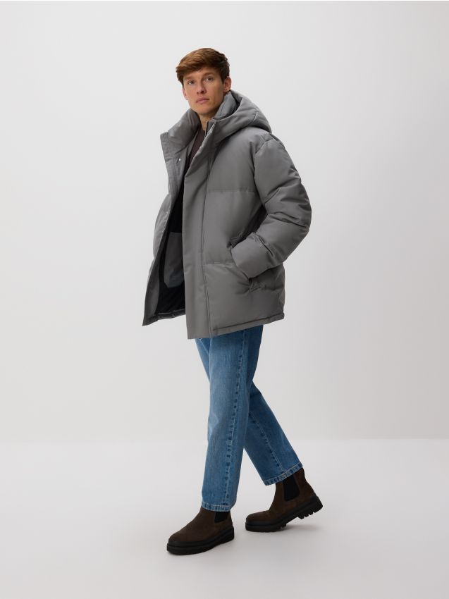 Reserved - Pikowana kurtka z kapturem - jasny zielony