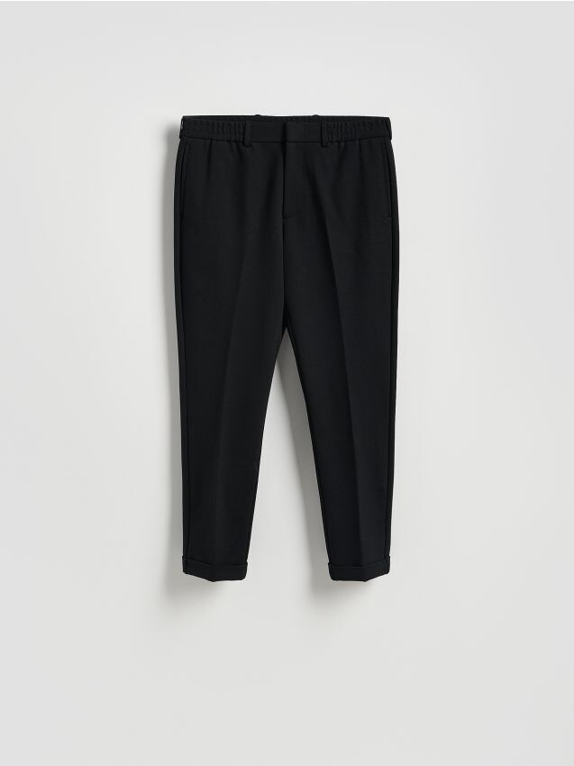 Reserved - Spodnie chino slim z kantem - czarny