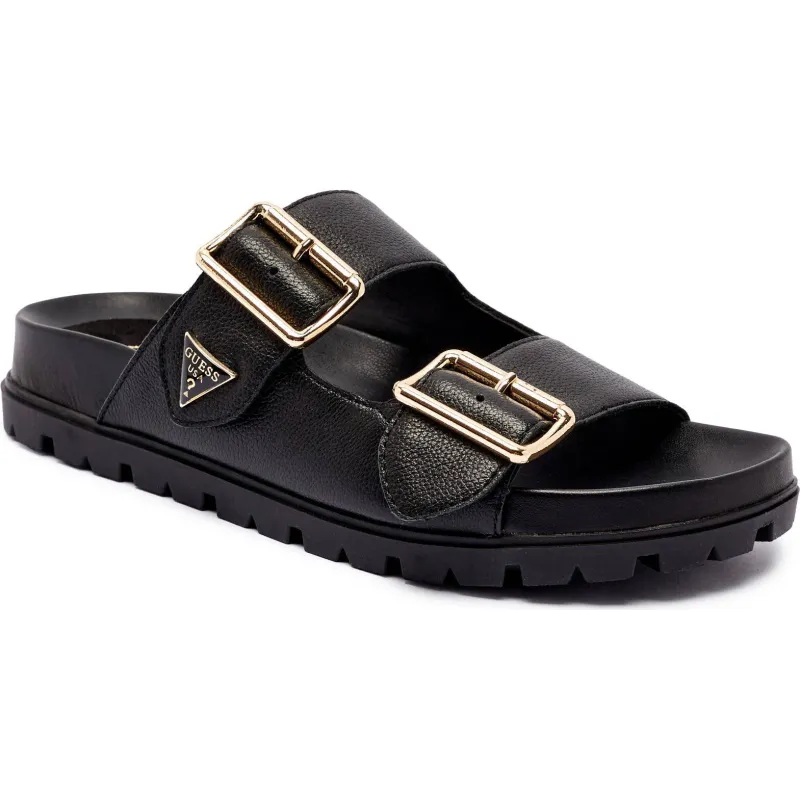 Guess Skórzane klapki FASTEN