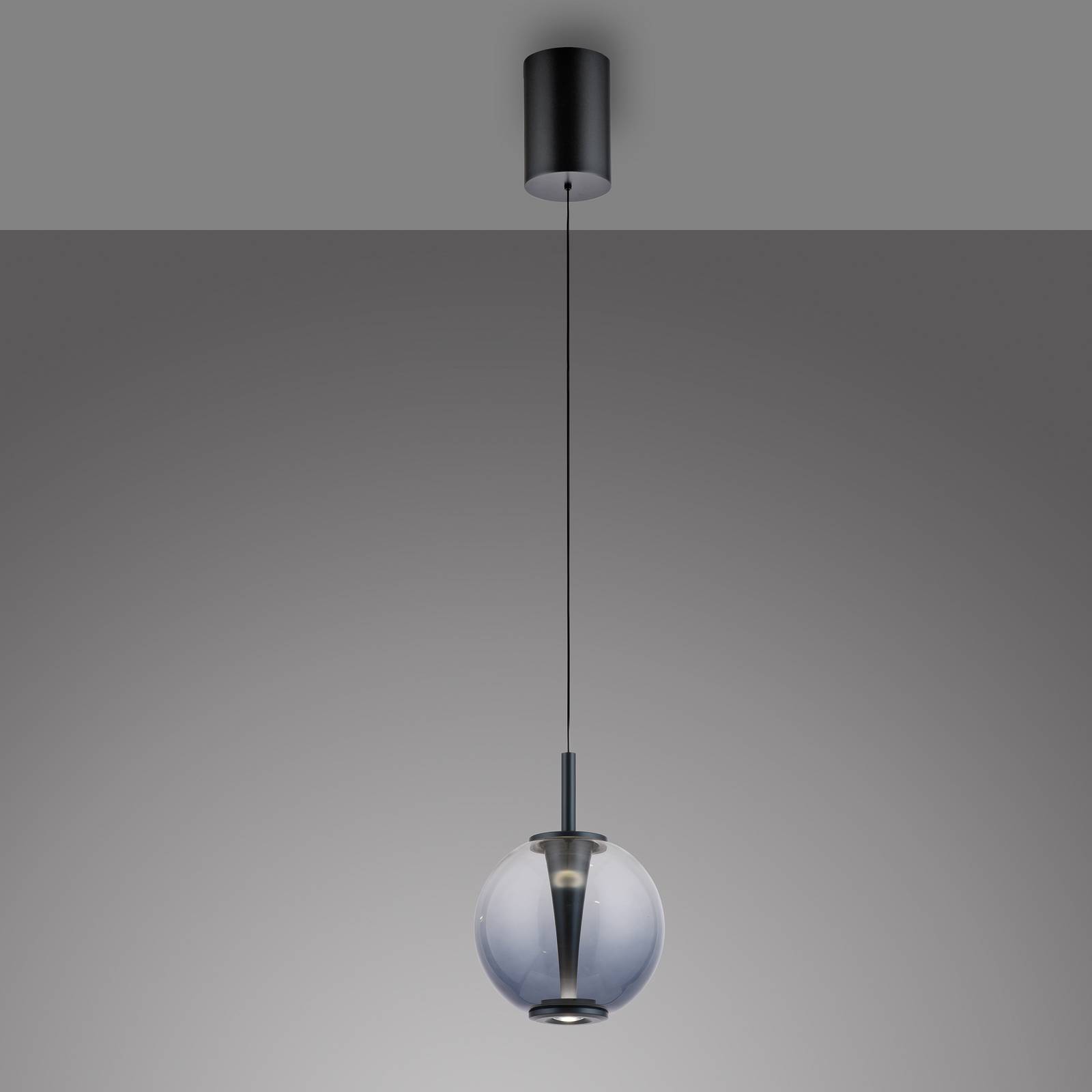 PURE Lampa wisząca designerska Infinity, możliwość ściemniania, aluminiowy / szary / cynkowy, salon / jadalnia, szkło