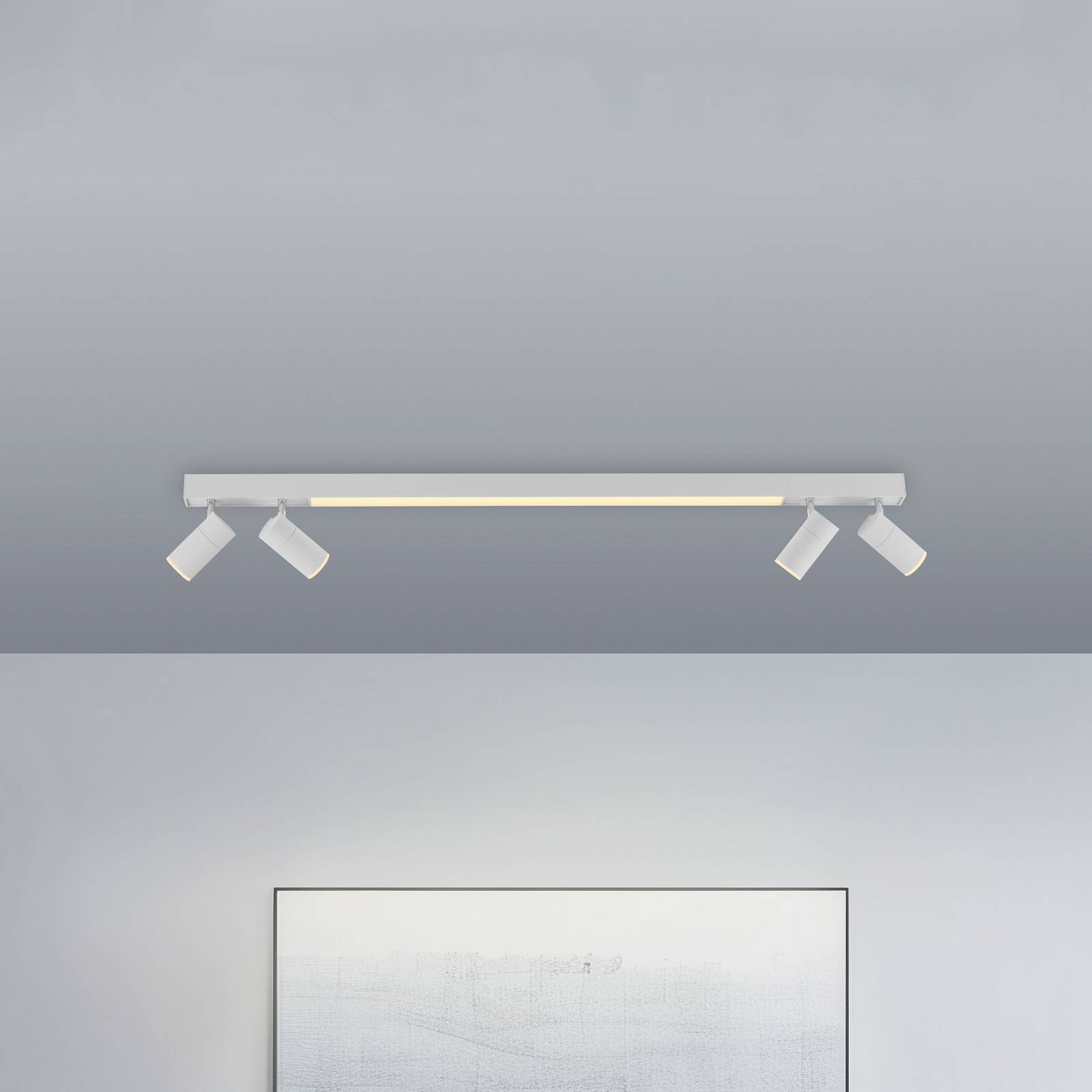 PURE Lampa sufitowa LED Pure Lines, możliwość ściemniania, biały / opal, salon / jadalnia, metal, nowoczesny