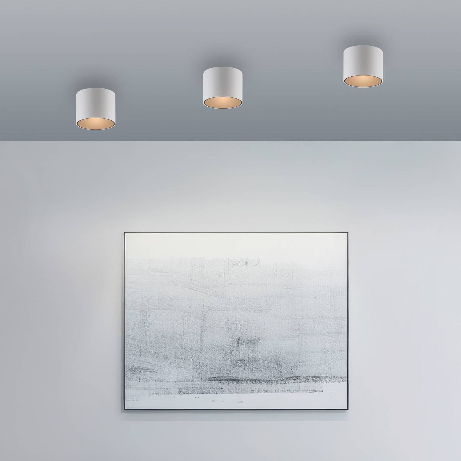 PURE Lampa sufitowa Point, możliwość ściemniania, biały / opal, łazienka, metal, nowoczesny