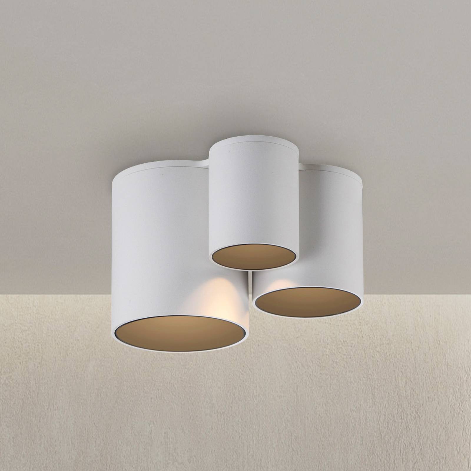 PURE Lampa sufitowa Point, możliwość ściemniania, biały / opal, łazienka, metal, nowoczesny