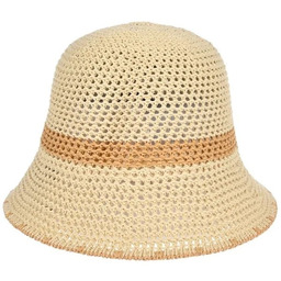 Kapelusz damski bucket materiałowy ażurowy mały jesienny KAP-S-4 beż