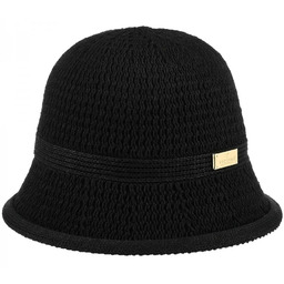 Kapelusz damski bucket materiałowy pleciony mały jesienny KAP-S-1 czarny