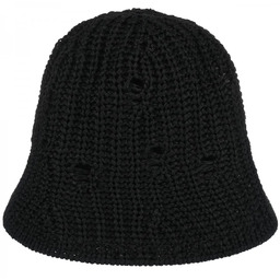 Kapelusz damski bucket materiałowy pleciony mały jesienny KAP-S-3 czarny