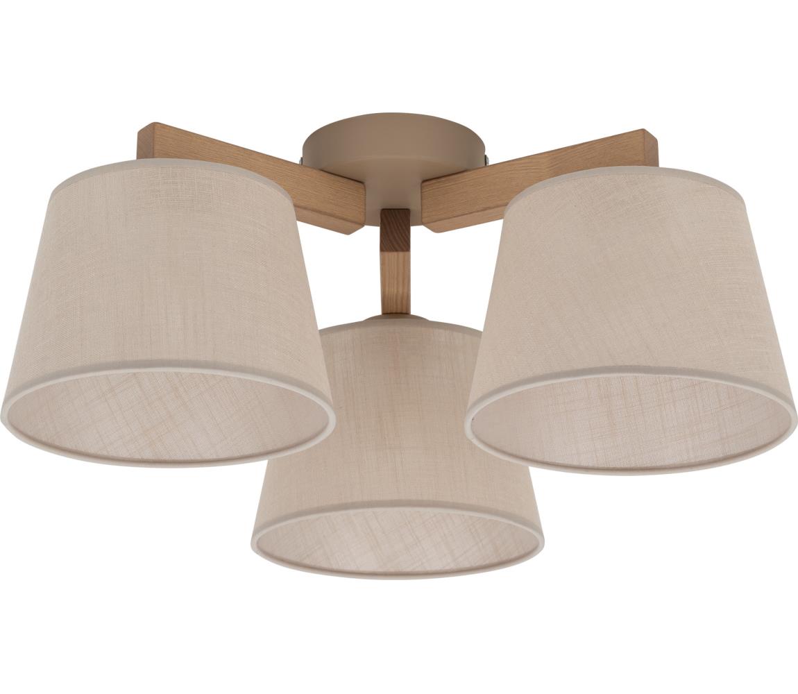 Brilagi - Przysufitowy żyrandol LATTE SABIA 3xE27/60W/230V sosna/beżowy