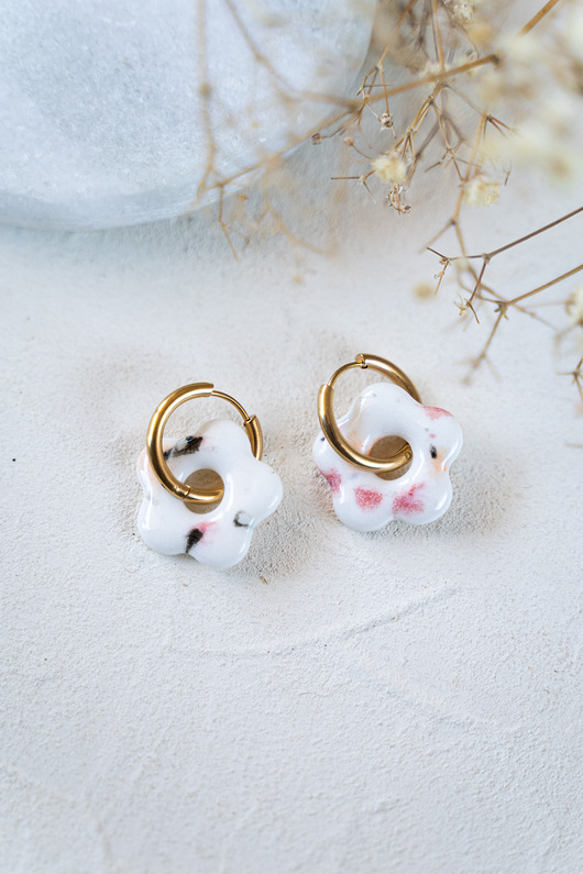 Kolczyki porcelanowe FLEUR