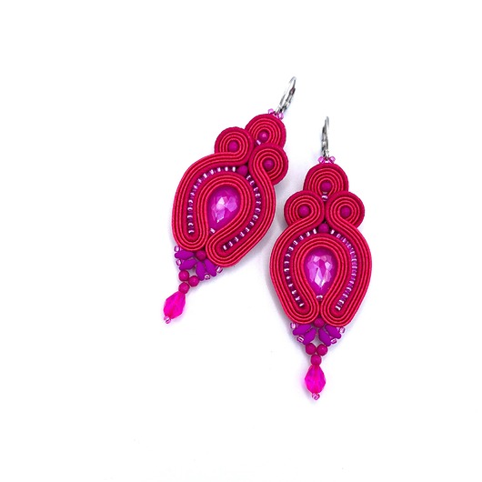 Verra kolczyki sutasz różowe eleganckie wieczorowe z kryształkami