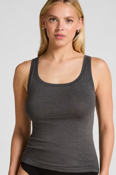 Hunkemöller Singlet Tank Top Bawełna Szary