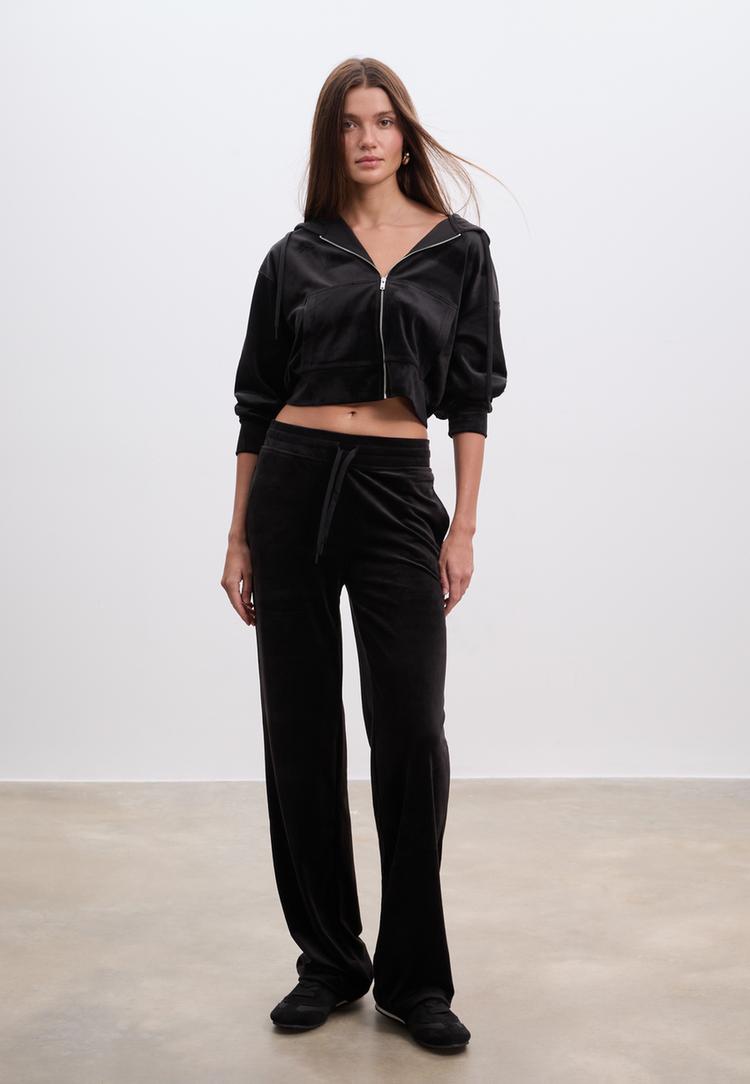 Stradivarius Pantalón jogger terciopelo Czarny XS