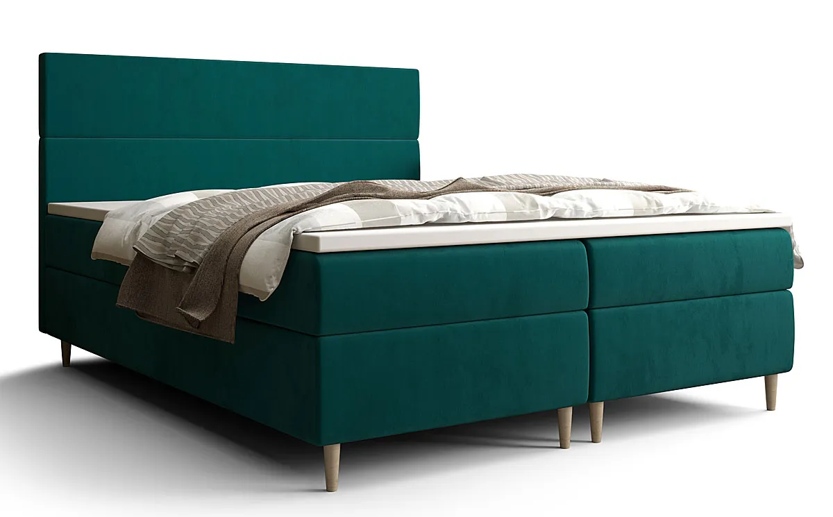 Łóżko kontynentalne w kolorze morskim 7 rozmiarów - Solvion