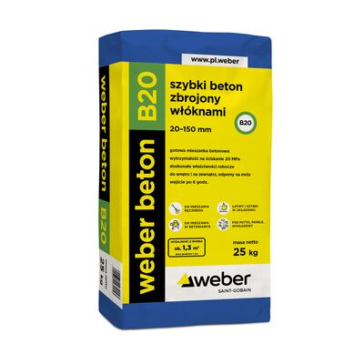Szybki beton zbrojony włóknami - weber beton B20