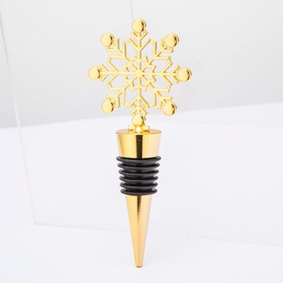 Stoper do wina śnieżynka 11,2 x 4,9 x 3 cm złoty