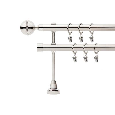 Karnisz podwójny metalowy Corso Diam 19 mm 240 cm srebrny