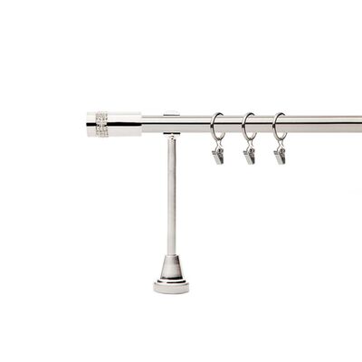 Karnisz pojedynczy metalowy Cylinder D. 19 mm 200 cm srebrny