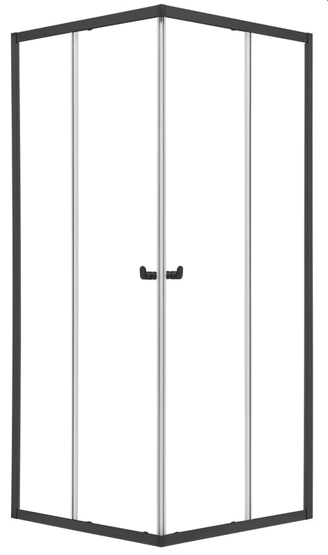 Kabina prysznicowa kwadratowa narożna Hooked 90x90x200 cm profile czarne Sealskin