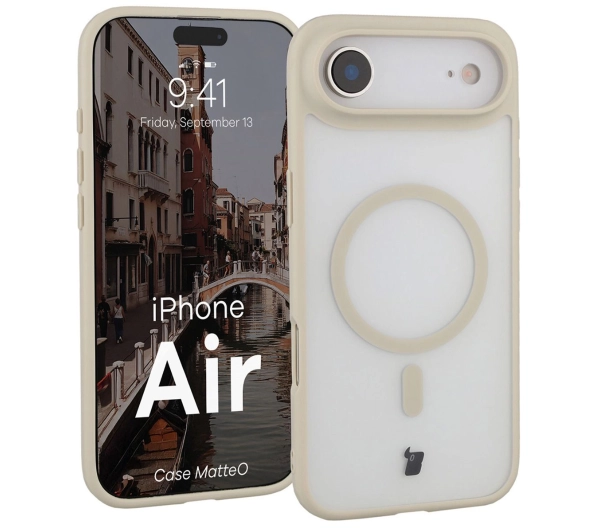 Bizon MatteO z MagSafe do Apple iPhone Air Półprzezroczyste z beżową ramką