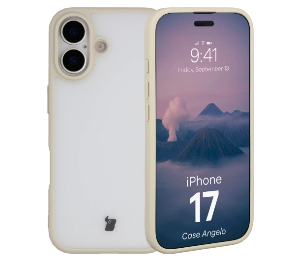 Bizon Angelo do Apple iPhone 17 z beżową ramką