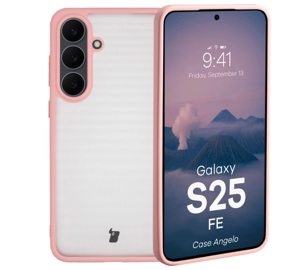 Bizon Angelo do Samsung Galaxy S25 FE Pink z różową ramką