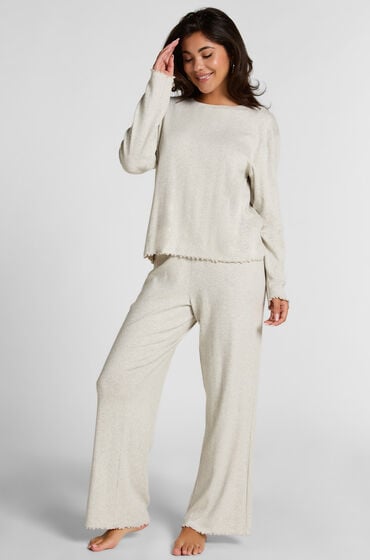 Hunkemöller PANT LOOSE POINTELLE PRINT Szary
