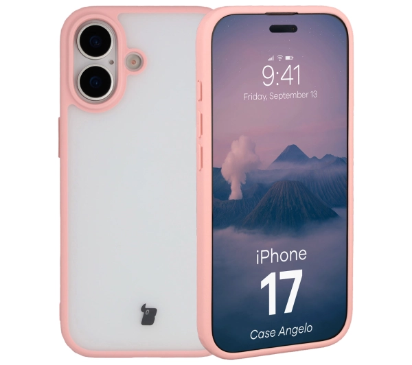 Bizon Angelo do Apple iPhone 17 z różową ramką