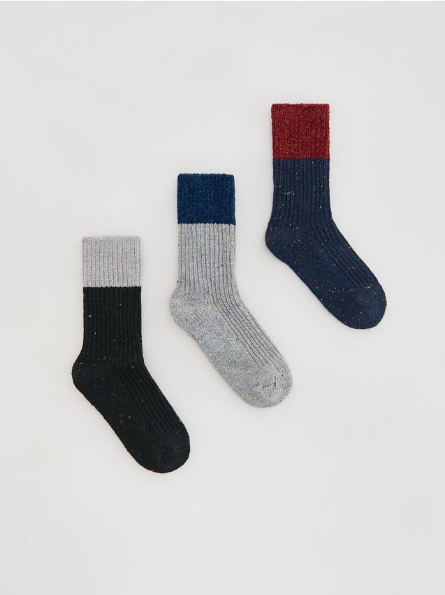 Reserved - Skarpetki 3 pack - granatowy